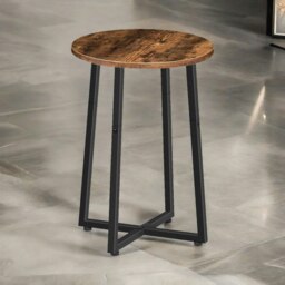 Rackhams Industrial 55CM Tall Narrow Side Table Rustic Brown - thumbnail 3
