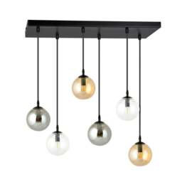 Rackhams COSMO Pendant lamp  6 x E14 Black with Transparent, Graphite and Amber Shade - thumbnail 2