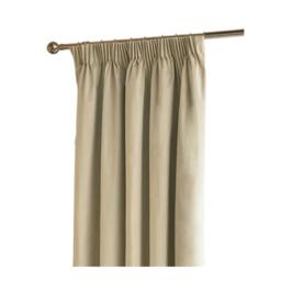 Rackhams Ultimate Velvet Pencil Pleat Curtains - Natural - 117cm x 183cm - Natural - 100% Polyester - thumbnail 2