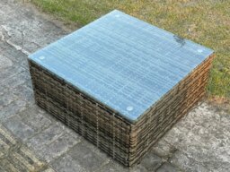 Rackhams 10 Seater Rattan Outdoor Sofa Set with 2 Armchairs, Coffee Table, 2 Footstools & Side Table - Dark Grey - thumbnail 6
