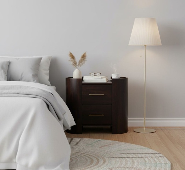 Rackhams Solid Wood Valencia Two-Drawer Bedside Table - image 1