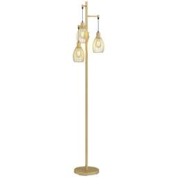Rackhams Industrial 3-Light Floor Lamp Dimmable LED Standing Lamp - Silver - thumbnail 3