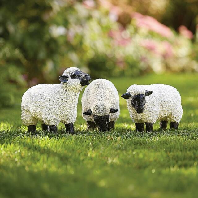 Rackhams Set of 3 Sheep Garden Ornaments, Outdoor Sculpture