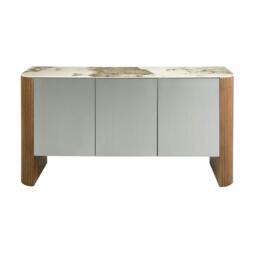 Rackhams Sideboard Silver Wood, Walnut and Porcelain Marble Top 3261 - thumbnail 2