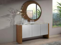 Rackhams Sideboard Silver Wood, Walnut and Porcelain Marble Top 3261 - thumbnail 3