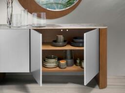 Rackhams Sideboard Silver Wood, Walnut and Porcelain Marble Top 3261 - thumbnail 5