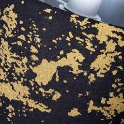 Rackhams Modern Black Cotton Fabric Lamp Shade with Gold Foil Decor for Table or Ceiling - thumbnail 4