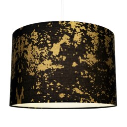 Rackhams Modern Black Cotton Fabric Lamp Shade with Gold Foil Decor for Table or Ceiling - thumbnail 2
