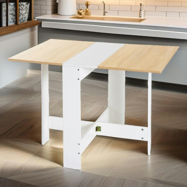Rackhams Wooden Folding Computer Home Office Desk White - image 1