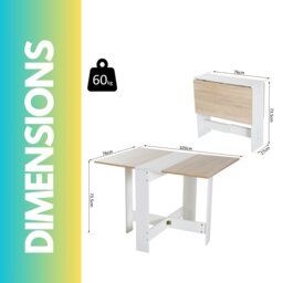 Rackhams Wooden Folding Computer Home Office Desk White - thumbnail 4