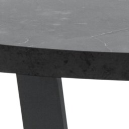 Rackhams Amble Round Coffee Table with Black Marble Melamine Top & Black Legs - Black - Black - 77 - thumbnail 6