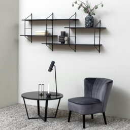 Rackhams Amble Round Coffee Table with Black Marble Melamine Top & Black Legs - Black - Black - 77 - thumbnail 3