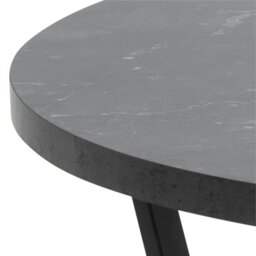 Rackhams Amble Round Coffee Table with Black Marble Melamine Top & Black Legs - Black - Black - 77 - thumbnail 4