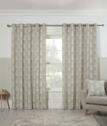 "Rackhams Esher Fern Leaf Eyelet Curtains - Orange - 66 x 90""" - thumbnail 5