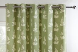 "Rackhams Esher Fern Leaf Eyelet Curtains - Orange - 66 x 90""" - thumbnail 3