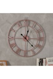 Rackhams 60cm Dia Rose Gold Roman Numeral Skeleton Wall Clock - Rose Gold - thumbnail 5