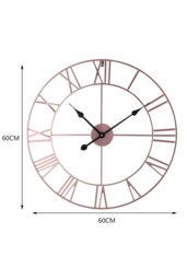 Rackhams 60cm Dia Rose Gold Roman Numeral Skeleton Wall Clock - Rose Gold - thumbnail 6