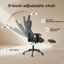 Rackhams Ergonomic Office Chair 165° Reclining Executive Chair Spring Foam Cushion - thumbnail 5