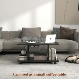 Rackhams Modern TV Cabinet Stand Storage Shelves Table Mobile Bedroom Furniture Bookshelf Bookcase Black - thumbnail 6