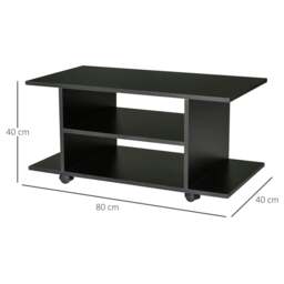 Rackhams Modern TV Cabinet Stand Storage Shelves Table Mobile Bedroom Furniture Bookshelf Bookcase Black - thumbnail 3