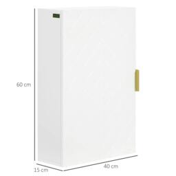 Rackhams Bathroom Wall Cabinet, Over Toilet Storage Cupboard with Adjustable Shelves for Hallway, Living Room, White - thumbnail 3