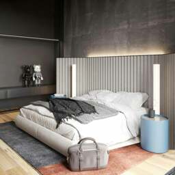 Rackhams Soren King Size Bed, Super King Size, No Storage, Grey - King Size - thumbnail 2