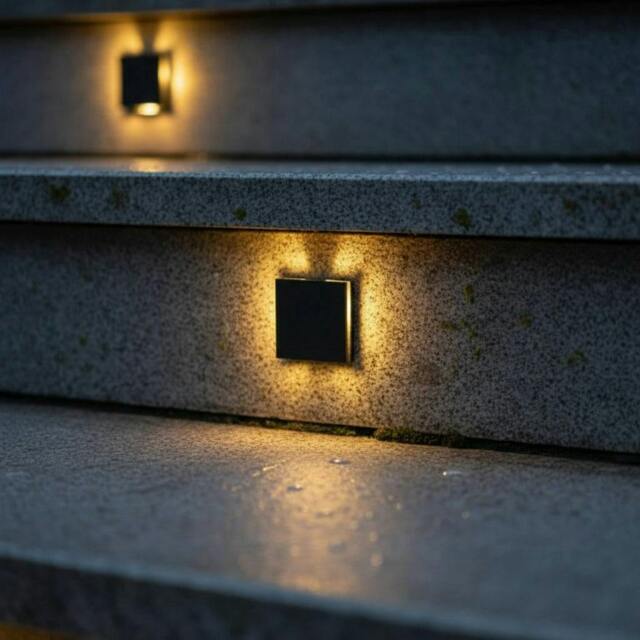 Rackhams 1 Watt Square Halo Effect Recessed Outdoor Step Light - image 1