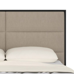 Rackhams Orchid Double Bed - Wenge (Black Stained Oak) with Beige Fabric - Wenge (Black Stained Oak) - thumbnail 3