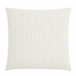 Rackhams Off-White 100% Wool Knit Cushion - thumbnail 1