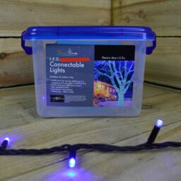 Rackhams 300 Electric Blue LED Super-Long 29.9m Connectable Lights on a Black Cable - thumbnail 1