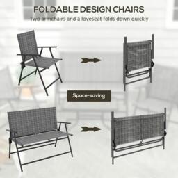 Rackhams Four-Piece Metal Garden Sofa Set - Mixed Grey - thumbnail 4