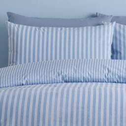 Rackhams Epping Textured Stripe Reversible Duvet Cover Set Blue - Single - Blue - thumbnail 3