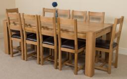 Rackhams Kuba Extra Large Oak Dining Table with Lincoln Oak Chairs - Natural Oak - 6 chairs - thumbnail 6