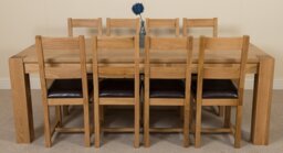 Rackhams Kuba Extra Large Oak Dining Table with Lincoln Oak Chairs - Natural Oak - 6 chairs - thumbnail 5