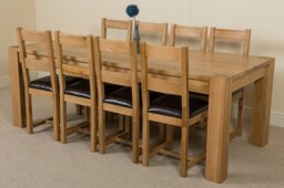 Rackhams Kuba Extra Large Oak Dining Table with Lincoln Oak Chairs - Natural Oak - 6 chairs - thumbnail 4