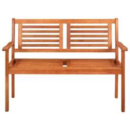 Rackhams 2-Seater Garden Bench 120 cm Solid Eucalyptus Wood - Solid eucalyptus wood with an oil finish - Brown - thumbnail 2