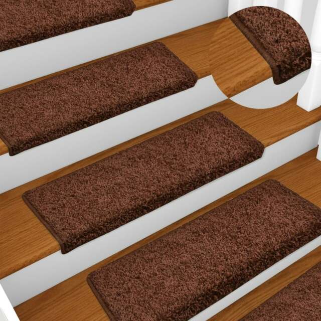 Rackhams Stair Mats 10 pcs 65x21x4 cm Brown