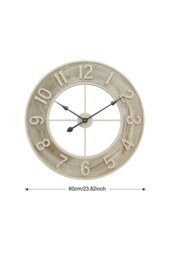 Rackhams 60cm Round Arabic Numerals Woodgrain Wall Clock - Natural - thumbnail 6