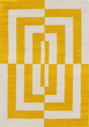 Rackhams Joli Geometric Yellow & White Rug - 160X230 cm - thumbnail 1