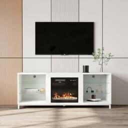 "Rackhams Freestanding TV Stand Entertainment Center with 18"" Fireplace" - thumbnail 3