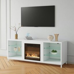 "Rackhams Freestanding TV Stand Entertainment Center with 18"" Fireplace" - thumbnail 5