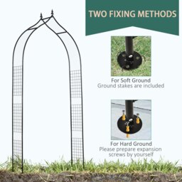 Rackhams Metal Vintage Style Garden Arch Lawn Arbor Trellis Climbing Plant Rose - thumbnail 4