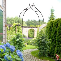 Rackhams Metal Vintage Style Garden Arch Lawn Arbor Trellis Climbing Plant Rose - thumbnail 1