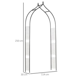 Rackhams Metal Vintage Style Garden Arch Lawn Arbor Trellis Climbing Plant Rose - thumbnail 5