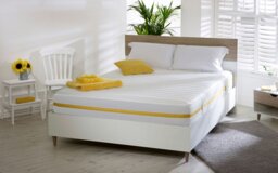 Rackhams Lunar Luxe Hybrid Mattress - 7.5 Inch Deep, Soft Feel - Yellow - 1 - 2ft6 Shorty Small Single Mattress (75cm x 175cm)