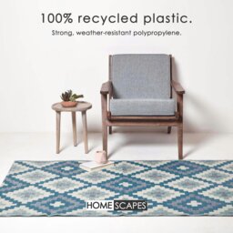 Rackhams Outdoor Rug Luxury Waterproof Reversible Recycled, For Garden, Mia Aztec - 150 x 240 cm - thumbnail 2