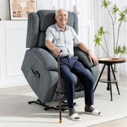 Rackhams Power Lift Recliner Chair, Lift Chair for Elderly with Massage, Brown - 91W x 93D x 103Hcm - Grey