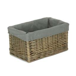 Rackhams Antique Wash Grey Cotton Grey Lined Wicker Storage Baskets - Extra Large - thumbnail 6