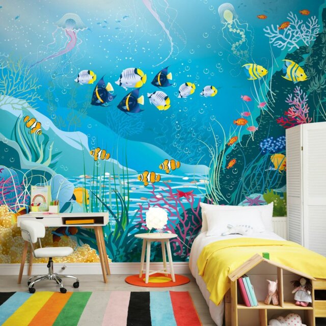 Rackhams Under The Sea Adventure Wall Mural - Blue - Medium - W300cm x H240cm - image 1