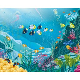 Rackhams Under The Sea Adventure Wall Mural - Blue - Medium - W300cm x H240cm - thumbnail 2